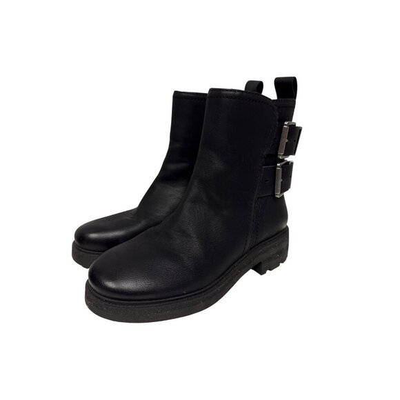 NEW Lucky Brand Women's Boots Candre Motorcycle Black Buckle Cycle Grunge 6.5 - Picture 3 of 11